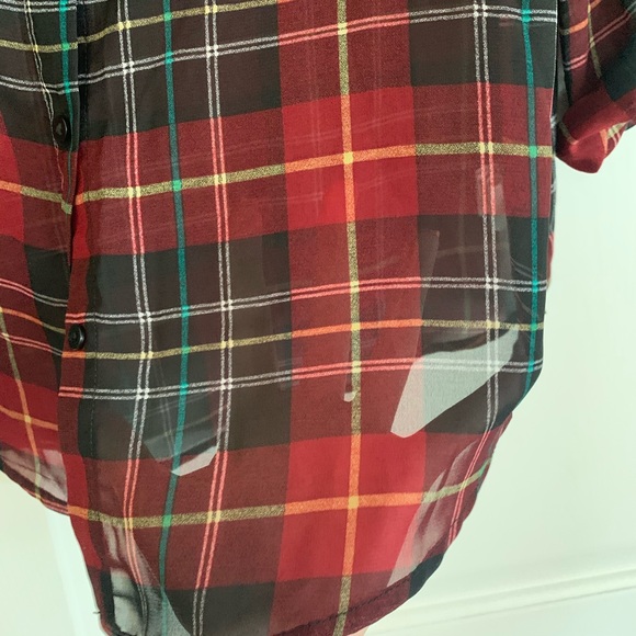 ✨5 for $25✨ Forever 21 Women’s Sheer Flannel stop - Picture 2 of 5